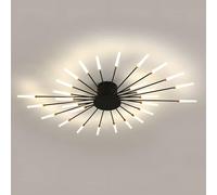 Sputnik Lampada da soffitto moderna lineare a semi-incasso Lampada da soffitto in acrilico Starburst Design a spirale Lampada da soffitto a LED dorata per soggiorno Camera da letto, 28 teste