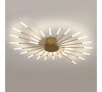 Sputnik Lampada da soffitto moderna lineare a semi-incasso Lampada da soffitto in acrilico Starburst Design a spirale Lampada da soffitto a LED dorata per soggiorno Camera da letto, 28 teste