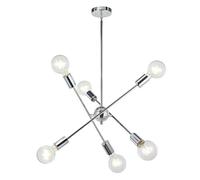 Sputnik Lampadario Illuminazione 6 Luci Lampadario Moderno Mid Century Illuminazione a Sospensione Plafoniera in Ferro Industriale per Cucina Sala da Pranzo,E27-Argento 6-Luci It's so kind of you