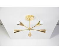 Sputnik Lampadario Oro da Parete 5 Luce Metà Secolo Industriale Moderno
