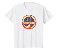 Sputnik Sovietica URSS Storia Mosca Corsa allo Spazio Astronauta Maglietta, Bambini, Bianco, 4 Anni