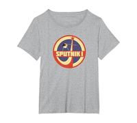 Sputnik Sovietica URSS Storia Mosca Corsa allo Spazio Astronauta Maglietta, Donna Plus-Size, Grigio Melange, 2X