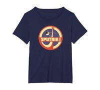 Sputnik Sovietica URSS Storia Mosca Corsa allo Spazio Astronauta Maglietta, Donna Plus-Size, Navy, 4X