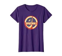 Sputnik Sovietica URSS Storia Mosca Corsa allo Spazio Astronauta Maglietta, Donna, Viola, L