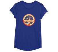 Sputnik Sovietica URSS Storia Mosca Corsa allo Spazio Astronauta Maglietta, Ragazze, Blu Reale, L