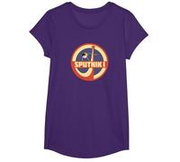 Sputnik Sovietica URSS Storia Mosca Corsa allo Spazio Astronauta Maglietta, Ragazze, Viola, L