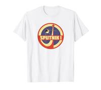 Sputnik Sovietica URSS Storia Mosca Corsa allo Spazio Astronauta Maglietta, Uomo, Bianco, M