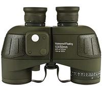 SPUZZO 7X50/10X50 Potente binocolo Marino di Livello Professionale con telemetro Bussola Telescopio avanzato Impermeabile a Bassa luminosità NightHD (Color : Dark Green)