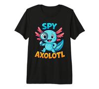 Spy Axolotl Blu Kawaii Detective Secret Agent Costume Ragazzi Maglietta Premium