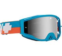 SPY+ - Foundation Plus, Bolt Blue, HD Smoke with Silver Spectra Mirror HD Clear, Large-Extra Large, Moto Goggles, Unisex, Adult