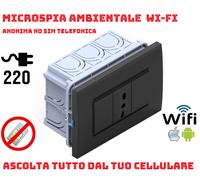 SPY microfono ambientale microspia nascosta in presa Wi-Fi anonima vimar arke'