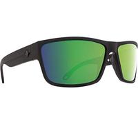 Spy Optics Rocky - Occhiali da sole rettangolari, colore: Nero opaco morbido/Happy Bronze Polar/Green Spectra, 1,5 mm