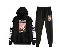 SPY X FAMILY Cartone Animato Felpa Con Cappuccio + Pantaloni Tuta Primavera Autunno 2D Stampato Alla Moda Felpa Set Adolescente Stile College Casual Streetwear Coppia Con Cappuccio (color 01,XXL)