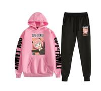 SPY X FAMILY Cartone Animato Felpa Con Cappuccio + Pantaloni Tuta Primavera Autunno 2D Stampato Alla Moda Felpa Set Adolescente Stile College Casual Streetwear Coppia Con Cappuccio (color 06,XL)