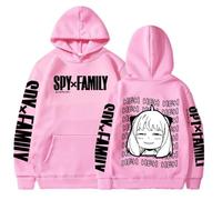 Spy X Family Felpe con Cappuccio Cartoon Moda Pullover Felpa A Maniche Lunghe Ragazze Ragazzi Kawaii Anya Forger Top Unisex Stampato Harajuku (Color 02,XL)