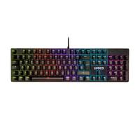SPYCO - Tastiera Meccanica Italiana, Retroilluminata LED, Anti-Ghosting 25 Tasti, Switch Marroni, USB per PC e Mac, Tastiera Retroilluminata, Nero, 104 Tasti