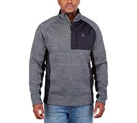 Spyder Maglione da Uomo con Mezza Zip Gait Knit Pullover Jacket, Grigio, M