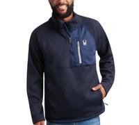 Spyder Pullover da Uomo con Cerniera a Un Quarto, in Pile ad Alte Prestazioni, con Cerniera a 1/4, per Allenamento, Escursionismo, Corsa, Blu Navy (True Navy), X-Large