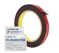 Spyder Tape 4218P Nastro Biadesivo Automobilistico 10mm x 3m - Nastro di Montaggio Heavy Duty Impermeabile con Tecnologia Biadesiva - Forte Adesione per Superfici Curve, Modanature e Strisce LED