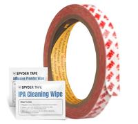 Spyder Tape 9088 Nastro Biadesivo 19mm x 10m - Acrilico Ultra Trasparente, Heavy Duty, Impermeabile, Resistente UV & Calore, Per Auto, Metallo, Vetro, Plastica