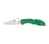 Spyderco DELICA 4 FLAT FRN GREEN PLAIN C11FPGR