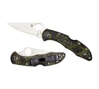 Spyderco DELICA 4 FRN ZOME GREEN FLAT C11ZFPGR