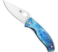 Spyderco Tenacious, D2, C122TIBLD2P Blue Flamed Titanium Disarray coltello da tasca