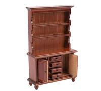 SPYMINNPOO 1 Abbazzina per il Display per Bambole a 12 Scale, Cassetti di Stoccaggio e Doppie Porte, Mobili in Legno di Betulla per Casa delle Bambole (Marrone)
