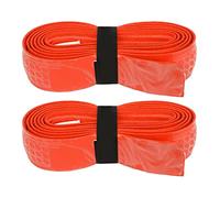 SPYMINNPOO 2 Pezzi di Nastro Morbido per Impugnatura per Racchetta da Badminton, Fascia Ammortizzante per Giocatori di Tennis, Overgrip Assorbenti del Sudore (Orange)