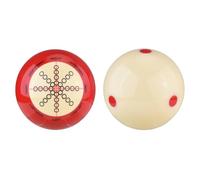 SPYMINNPOO 2 Pezzi Resin Billiard Training Balls, Palline di Piscina di Prove Rosse e Bianche per Principianti e Professionisti (1 Palla di Cue a Punti Rossa + 1 Pallina da Cue)