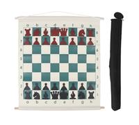SPYMINNPOO Baschetta Dimostrativa di Scacchi Pieghevoli Set con 32 Pezzi Scanalati, Set di Scacchi per Demo Magnetico Portatile per gli Insegnanti Club e Scuole