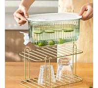 SPYMINNPOO Bollitore Freddo per Uso Alimentare di Grande capacità con Rubinetto per la Casa, Dispenser per Bevande a Prova di Perdite, Secchio per Bevande con Acqua Trasparente per Feste (GREEN)