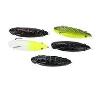 SPYMINNPOO Esca Morbida da Pesca da 5 Pezzi, Esca Realistica per Bruco con Occhi 3D e Gancio Extra Grande, per Accessori da Pesca Sulle Sponde dei Fiumi