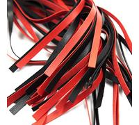 SPYMINNPOO Frusta in Pelle Artificiale, Divertente da Giocare con Frusta Nera per Addestramento del Cavallo, Fustigatore e per Equitazione e Cosplay, Lunghezza Totale 23,4 Pollici (Rosso+)