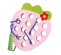 SPYMINNPOO Giocattoli in Corda di Legno Puzzle Ad Alta Resistenza Giocattoli Sicuri per Mangiare Frutta per Lo Sviluppo della Coordinazione dei Bambini (Fragola)