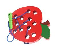 SPYMINNPOO Giocattoli in Corda di Legno Puzzle Ad Alta Resistenza Giocattoli Sicuri per Mangiare Frutta per Lo Sviluppo della Coordinazione dei Bambini (Modello di Mela)