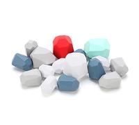 SPYMINNPOO Giocattolo con Pietre Equilibranti, Pietre Impilabili in Legno per lo Sviluppo Iniziale dei Bambini, Sicuro e Senza Sbavature, Adatto a Partire Dai 3 Anni, Include 16 (Stile 7 (16 borse))