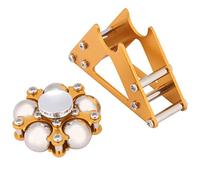 SPYMINNPOO Giroscopio Unico con Ruota Panoramica in Lega di Alluminio Giallo con Decorazione di Perline Giocattolo Antistress per Bambini Adulti, Aiuto per Smettere di Fumare, Alleviare L'ADHD