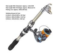 SPYMINNPOO Kit Canna da Pesca, Installazione Telescopica in Carbonio, Set Canna da Esca con Lunghezza 5,9 Piedi per Principianti e Professionisti