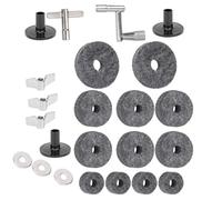 SPYMINNPOO Kit Piatti con Pad in Feltro, Antiscivolo, con Dadi e Rondelle, Migliora le Prestazioni dei Piatti, Adatto a Batteristi di Tutti i Livelli (GRAY)