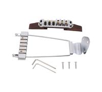 SPYMINNPOO Kit Ponte e Cordiera per Chitarra Jazz a 6 Corde, Ponte a Sella con Finitura Cromata per Aggiornamento della Chitarra Elettrica