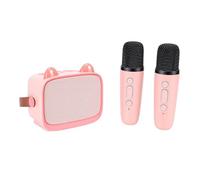 SPYMINNPOO Macchina per Karaoke per Bambini, Altoparlante Portatile con 2 Microfoni Wireless Luci a LED Kpop Cacciatori di Demoni Giocattoli per Ragazze e Ragazzi (PINK)