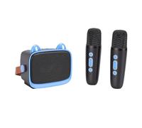 SPYMINNPOO Macchina per Karaoke per Bambini, Altoparlante Portatile con 2 Microfoni Wireless Luci a LED Kpop Cacciatori di Demoni Giocattoli per Ragazze e Ragazzi (BLUE)