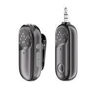 SPYMINNPOO Microfono Lavalier Wireless 2.4G Magnetico Rimovibile con Mute | Regolazione volume 13 livelli con memoria, trasmettitore e ricevitore con indicatori rossi, batteria 180 mAh 10 ore