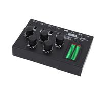 SPYMINNPOO Mini Mixer a 4, Mixer Audio Compatto Display a LED, per Telefono CD PC con Interruttore Mono Stereo, Alimentato USB