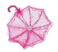 SPYMINNPOO Ombrello da Sposa in Pizzo Ombrello Elegante in Pizzo Dal Design Vintage in per Matrimoni, Fotografie Nuziali, Feste, 1 Pezzo (Rosa rossa)