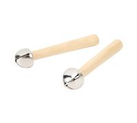 SPYMINNPOO Orff Set di 2 Campanelle a Mano con Finitura Lucida, Testa in Ferro, Campana in Legno, Strumento Musicale a Percussione, Giocattolo per L'educazione Precoce