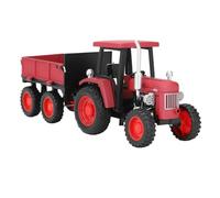 SPYMINNPOO Ornamento Modello Giocattolo Trattore Vintage per Bambini con Rimorchio a 4 Ruote, Squisito Modello di Auto retrò per la Decorazione Dell'ufficio, Lega di Plastica 26 Cm X 7 Cm con