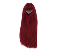 SPYMINNPOO Parrucca da Bambola 1/4 Bella Parrucca da Bambola Snodata a Sfera con Capelli Lunghi Lisci Simulati Fai da Te per da 7 a 8 Pollici, Materiale di Seta Ad Alta Temperatura (WINE RED)