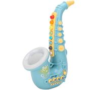 SPYMINNPOO Sassofono Giocattolo Musicale Per Bambini, Regolazione Del Volume A 5 Velocità, Esercizi Per La Capacità Polmonare, Materiale Plastico, Adatto A Oltre 3 Anni ((Versione blu-inglese))